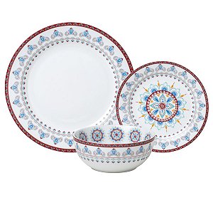CJ DE JANTAR 18PC DE PORCELANA MANDALA