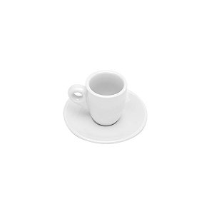 CJ 6 XÍCARAS P/CAFÉ DE PORCELANA C/PIRES BRANCO 70ML