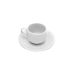 CJ 6 XÍCARAS P/CAFÉ C/PÍRES DE PORCELANA 80ML