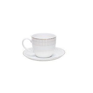 JG 6 XÍCARAS CHÁ PÍRES PORCELANA BONE CHINA KIEV DOURAD220ML