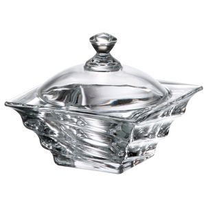 POTICHE DECORATIVO DE CRISTAL ECOLÓGICO C/TAMPA CASABLANCA 11,5X11,5X10,2cm