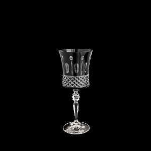 CJ 6 TAÇAS DE CRISTAL ECOLÓGICO LAPIDADO P/VINHO GRACE BLACK 250ml