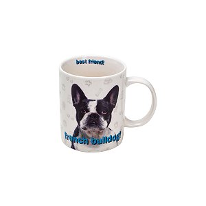CANECA DE PORCELANA BULDOG FRANCÊS 330ML