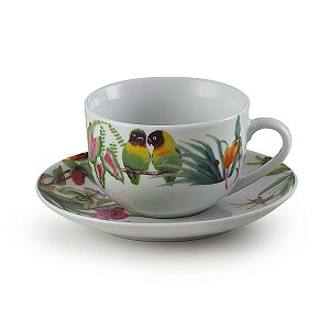 JG 6 XÍCARAS P/CHÁ C/PIRES DE PORCELANA SUPER WHITE VIGO