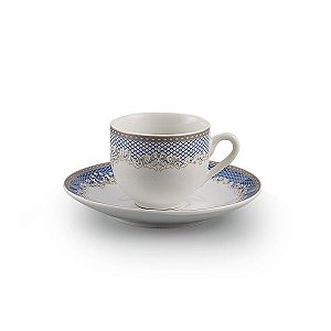JG 6 XÍCARAS P/CAFÉ C/PIRES DE PORCELANA SUPER WHITE CEDRO