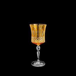 CJ 6 TAÇAS DE CRISTAL ECOLÓGICO LAPIDADO P/VINHO GRACE TOPAZ 250ml