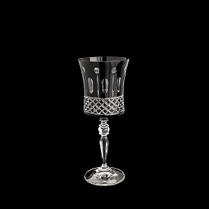 CJ 6 TAÇAS DE CRISTAL ECOLÓGICO LAPIDADO P/ÁGUA GRACE BLACK 300ml