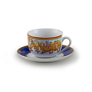JG 6 XÍCARAS P/CHÁ C/PIRES DE PORCELANA SUPER WHITE BAEZA