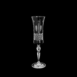 CJ 6 TAÇAS DE CRISTAL ECOLÓGICO LAPIDADO P/CHAMPAGNE GRACE BLACK 190ml