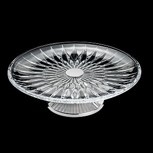 PRATO P/BOLO DE CRISTAL C/PÉ DE AÇO INOX CAPELLA 35,5CM
