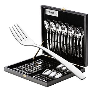 FAQUEIRO 30PC AÇO INOX LONDON FORJADO LISO C/CAIXA