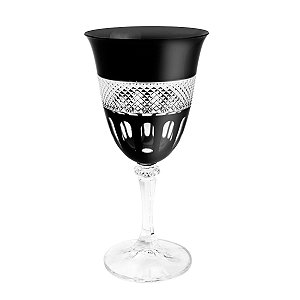 CJ 6 TAÇAS DE CRISTAL ECOLÓGICO P/VINHO KLEOPATRA/BRANTA PRETA 290ml