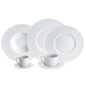 CJ. JANTAR DE PORCELANA 42 PEÇAS LIMOGES FLEUR DES NEIGES