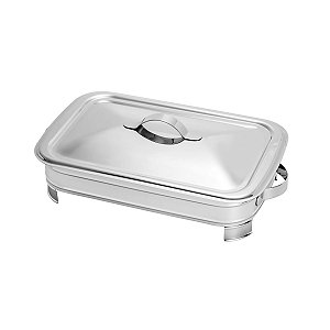 SUPORTE DE AÇO INOX C/REFRATÁRIO E TAMPA VENEZA 34X21CM