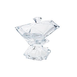 BOMBONIERE DE CRISTAL ECOLÓGICO C/TAMPA E PÉ SPECTRAL
