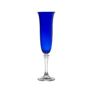 CJ 6 TAÇAS P/CHAMPAGNE DE CRISTAL ECOLÓGICO KLEOPATRA AZUL