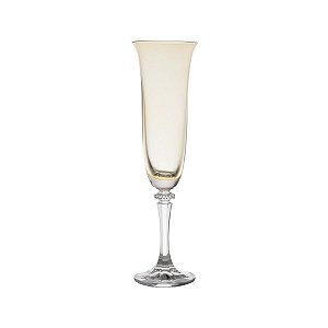 CJ 6 TAÇAS P/CHAMPAGNE DE CRISTAL ECOLÓGICO KLEOPATRA AMBAR