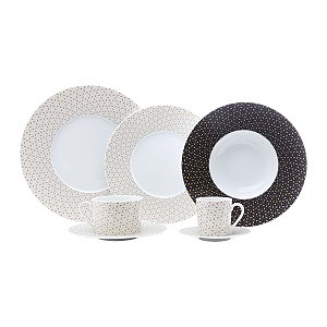 CJ. JANTAR DE PORCELANA 42 PEÇAS LIMOGES TAPIS ANDALOUS