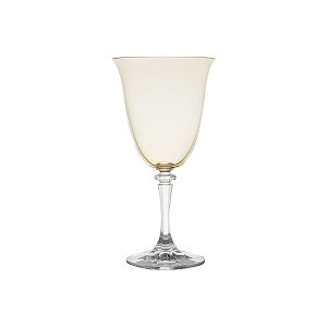 CJ 6 TAÇAS P/AGUA DE CRISTAL ECOLÓGICO KLEOPATRA AMBAR 360ML