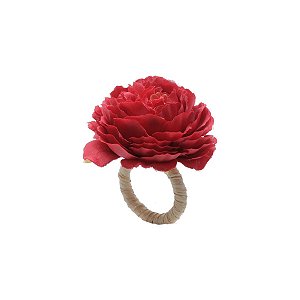 CJ 4 ANÉIS DE PLÁSTICO P/GUARDANAPO CRAVO VERMELHO 12,5X4cm