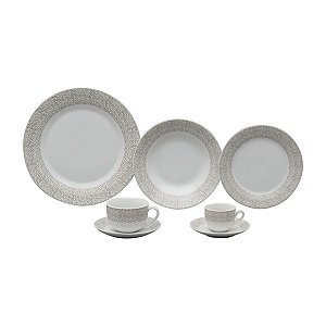 JG DE JANTAR DE PORCELANA SUPER WHITE SARAGOÇA 42PC