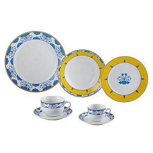 JG DE JANTAR DE PORCELANA SUPER WHITE AMALFI 42PC