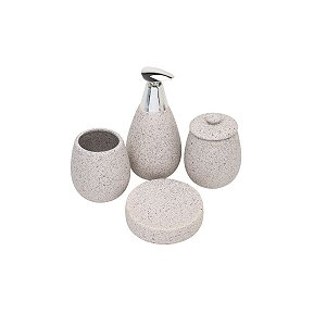CJ P/BANHEIRO DE CERÂMICA STONE 4PC