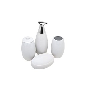 CJ P/BANHEIRO DE CERÂMICA WHITE 4PC