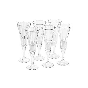 CJ 6 TAÇAS P/CHAMPAGNE DE CRISTAL ECOLÓGICO WELINGTON 180ML