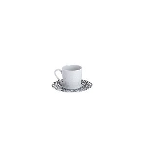 CJ 6 XÍCARAS DE PORCELANA P/CAFÉ C/PIRES LIMOGES ZEN-MARBRE NOIR 120ml