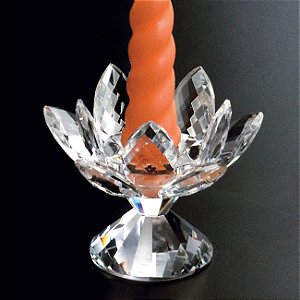 CASTIÇAL FLOWER DE CRISTAL 10,5X10,5X9CM