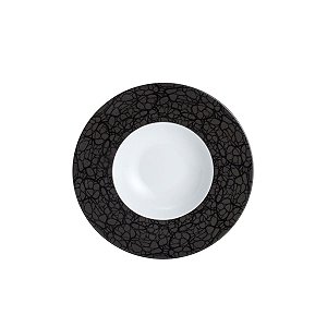 CJ 6 PRATOS FUNDOS DE PORCELANA LIMOGES ZEN-MARBRE NOIR 23CM