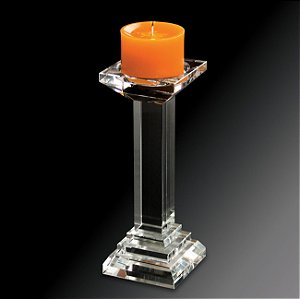 CASTIÇAL DE VIDRO ÓPTICO PILLAR 9X9X23CM