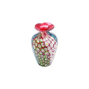 VASO FURTACOR DE VIDRO TIPO MURANO 11X11X18CM