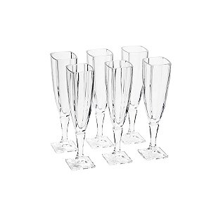 CJ 6 TAÇAS P/CHAMPAGNE DE CRISTAL ECOLÓGICO AREZZO 140ML