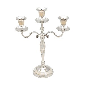 CASTIÇAL 3 VELAS ESCAMA DE CONCHA 31 CM