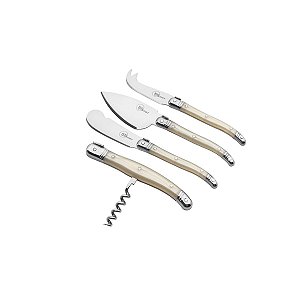 JG 4PC P/ QUEIJO E VINHO DE AÇO INOX CHEESPECIAL