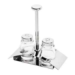 CJ 2PC SALEIRO E PIMENTEIRO DE AÇO INOX FRANCE