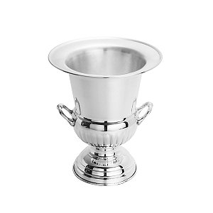 CHAMPANHEIRA WINE COOLER 28CM DE LATÃO PRATEADO