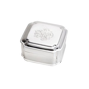 CAIXA ENGLAND DE LATÃO PRATEADO 13X13 CM WOLFF
