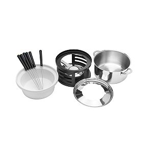 APARELHO P/FONDUE 10PC DE CERAMICA C/BASE ESMALTADA CONNOR
