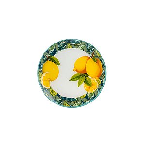 CJ 4 PRATOS DE VIDRO RASO LEMONS AMARELO 25cm