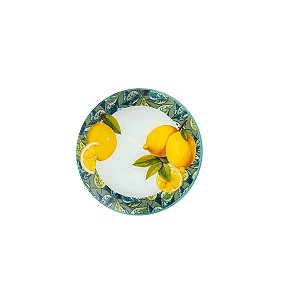CJ 4 PRATOS DE VIDRO DE SOBREMESA LEMONS AMARELO 20cm