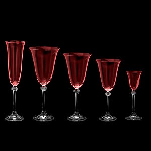 CJ 30 TAÇAS DE CRISTAL ECOLÓGICO ALEXANDRA VERMELHA