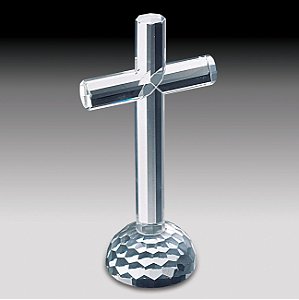 CRUCIFIXO DE VIDRO ÓPTICO 19CM