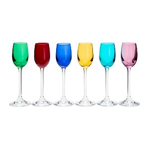 CJ 6 TAÇAS DE LICOR DE CRISTAL ECOLÓGICO GASTRO SORTIDA 65ML