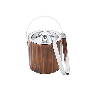 BALDE P/GELO C/ALÇA E PEGADOR DE AÇO INOX BAMBOO 1,8L