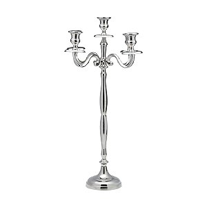 CANDELABRO 5 VELAS DE AÇO NIQUELADO 35X35X59 CM