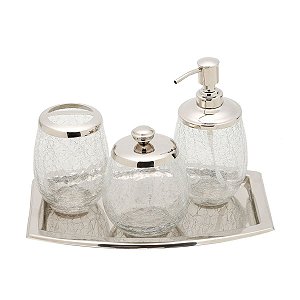 JG 4PC P/BANHEIRO DE AÇO INOX E VIDRO