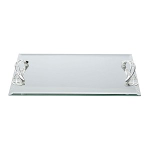 BANDEJA ESPELHADA C/ ALÇA P/ BANHEIRO 35X22CM